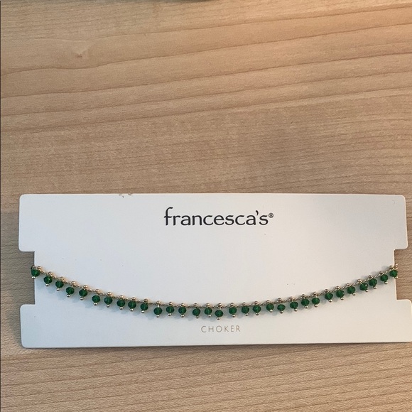 Francesca's Collections Green Choker Necklace - Picture 2 of 4